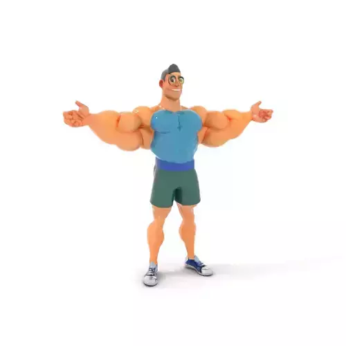 Animated Muscle Hero model pack Low-poly 3D model