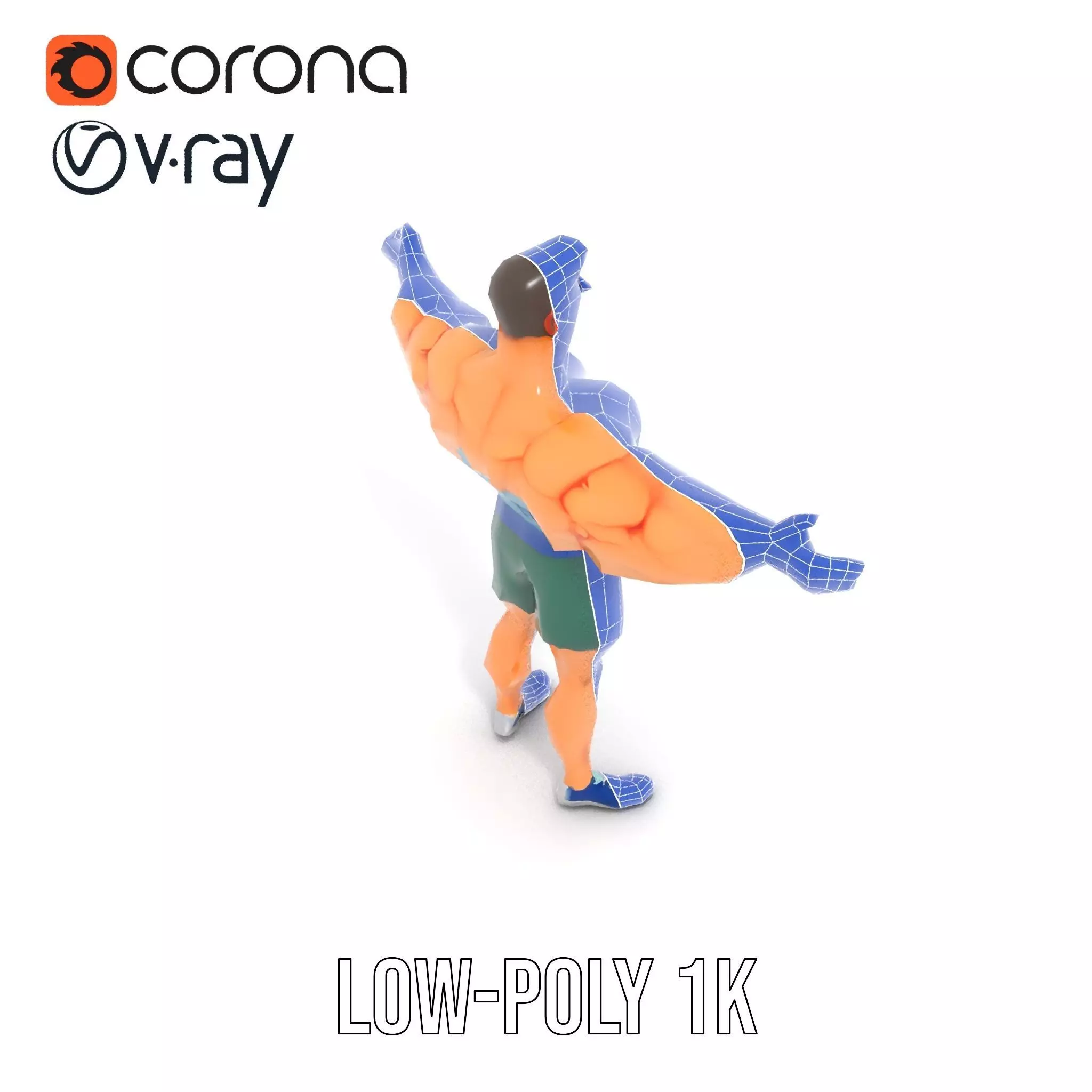 Animated Muscle Hero model pack Low-poly 3D model_28