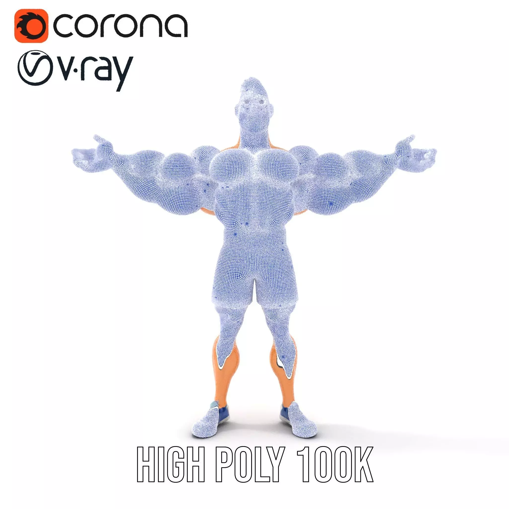 Animated Muscle Hero model pack Low-poly 3D model_33