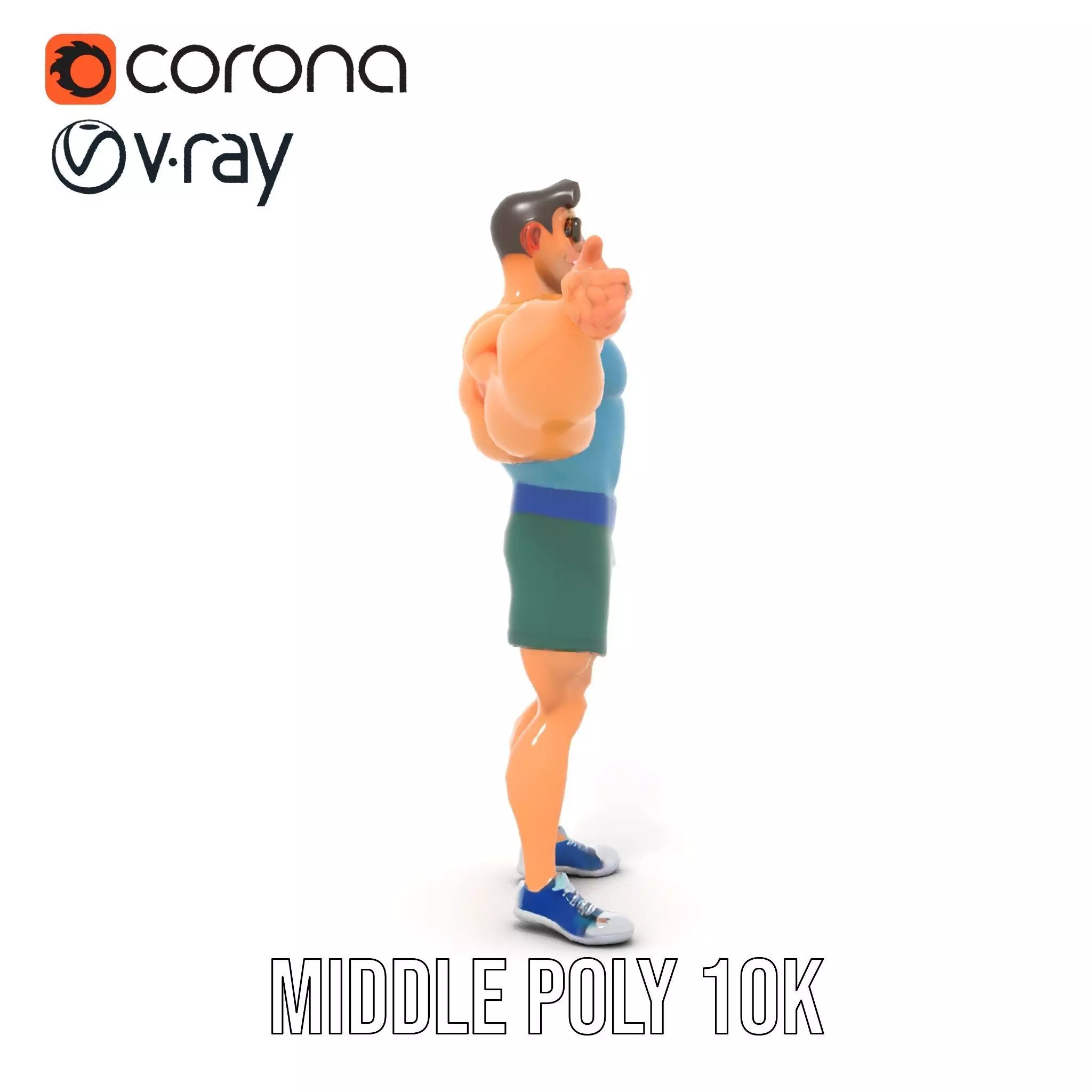 Animated Muscle Hero model pack Low-poly 3D model_11