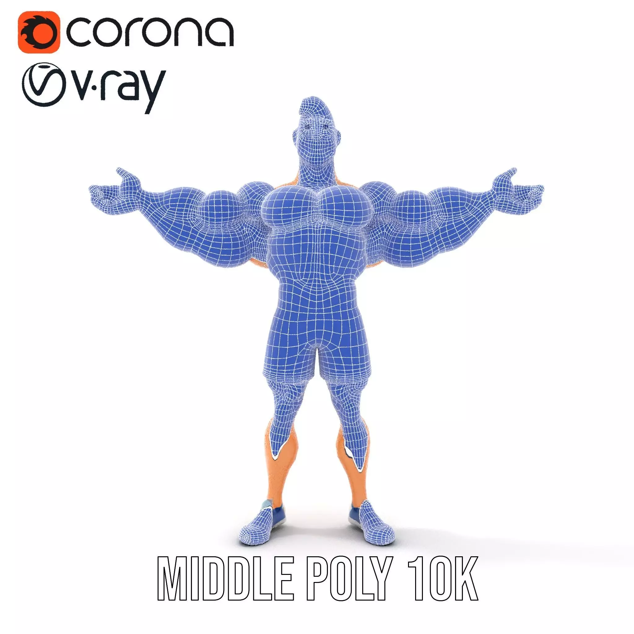 Animated Muscle Hero model pack Low-poly 3D model_21