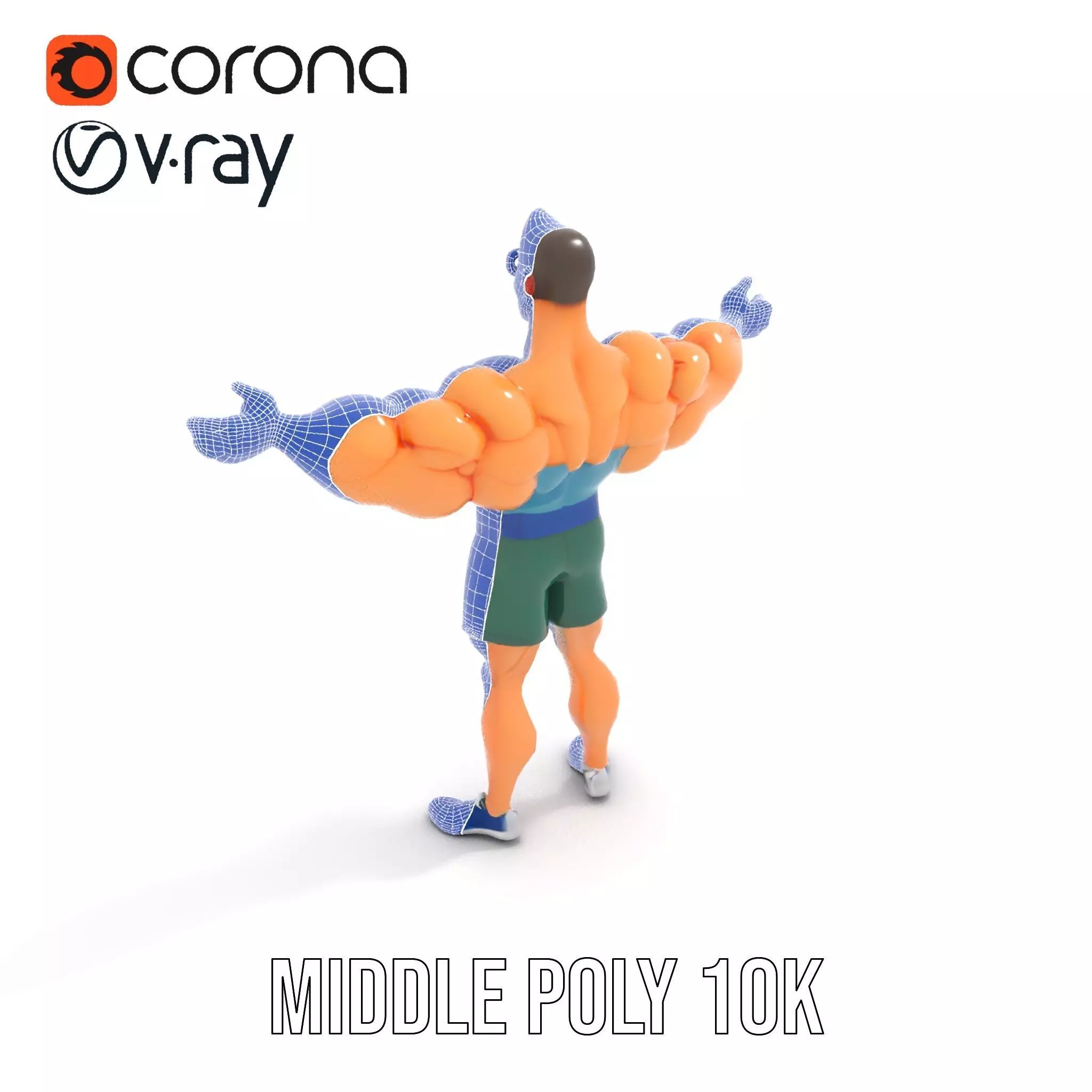 Animated Muscle Hero model pack Low-poly 3D model_24