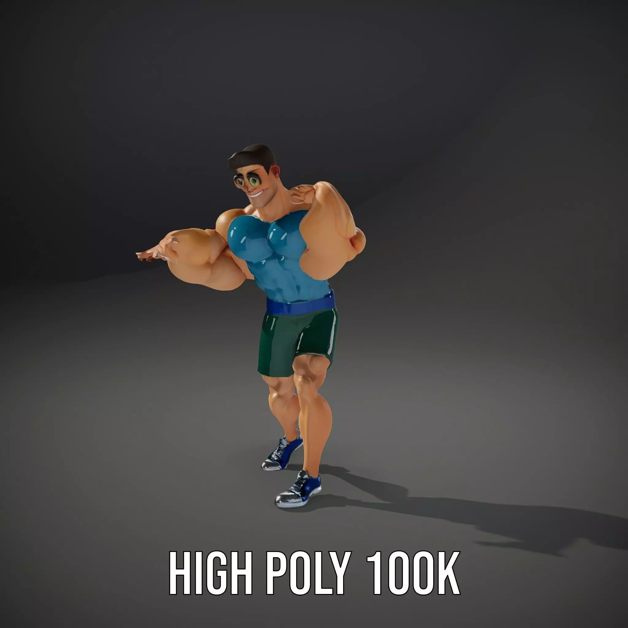 Animated Muscle Hero model pack Low-poly 3D model_10