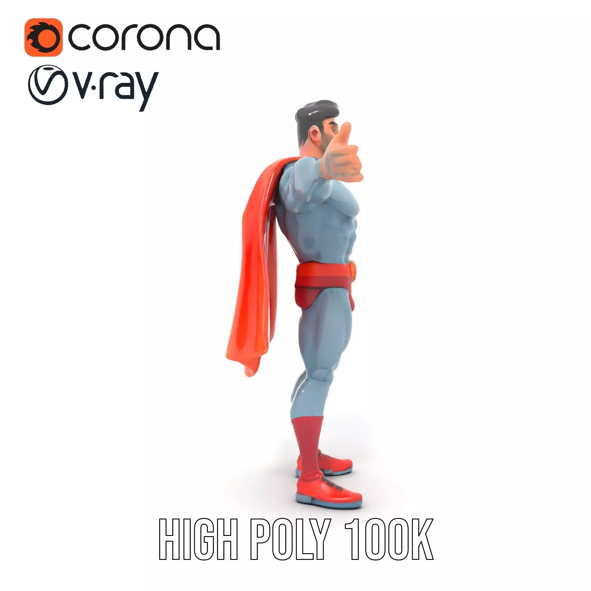 Heroic Cape Avenger model pack Low-poly 3D model_15
