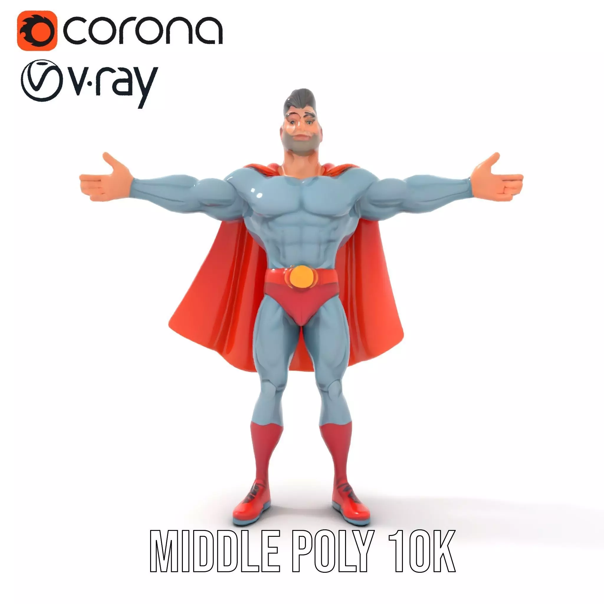 Heroic Cape Avenger model pack Low-poly 3D model_5