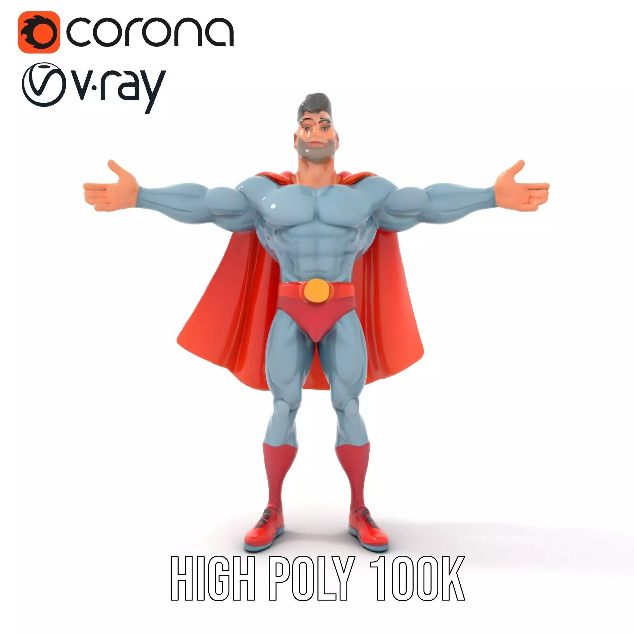 Heroic Cape Avenger model pack Low-poly 3D model_34