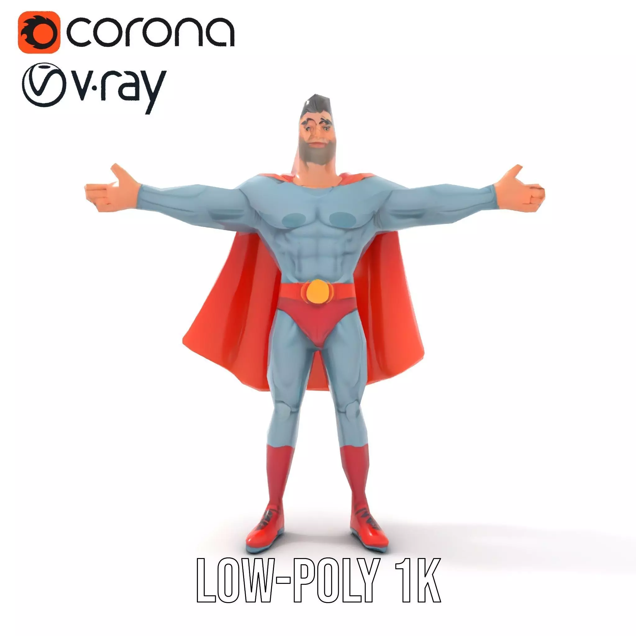 Heroic Cape Avenger model pack Low-poly 3D model_17