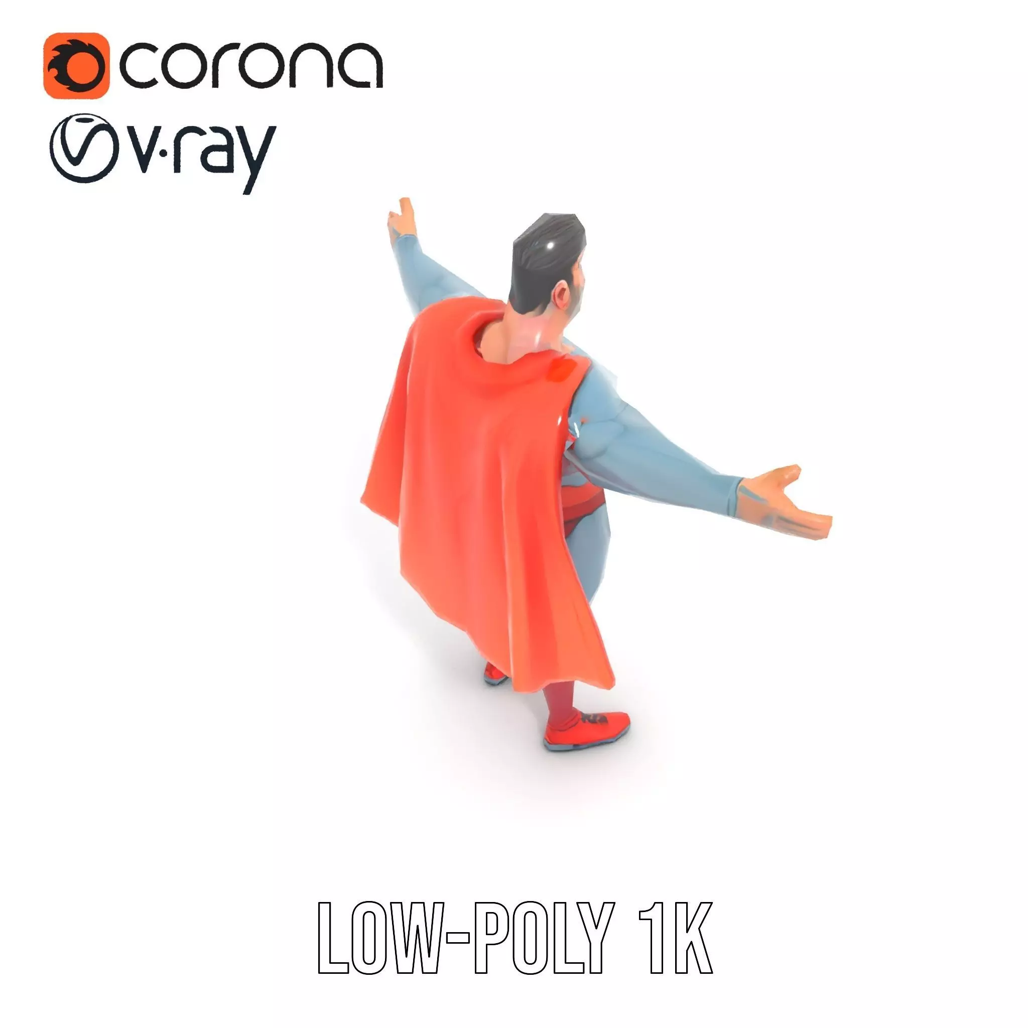 Heroic Cape Avenger model pack Low-poly 3D model_7