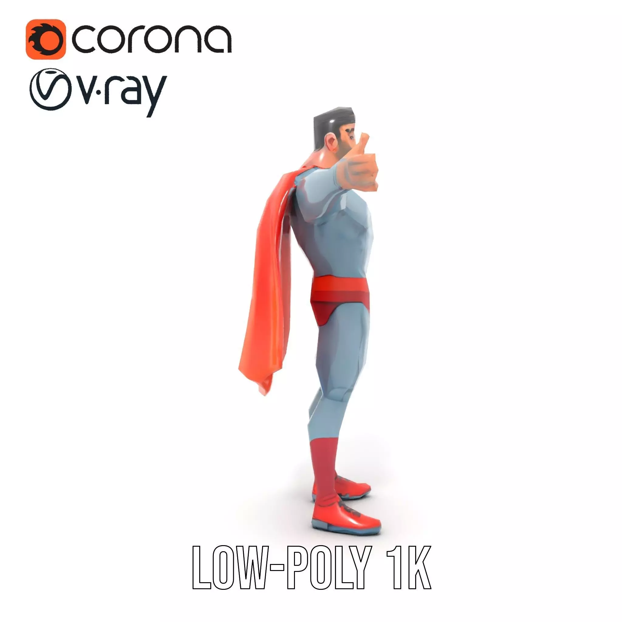 Heroic Cape Avenger model pack Low-poly 3D model_31