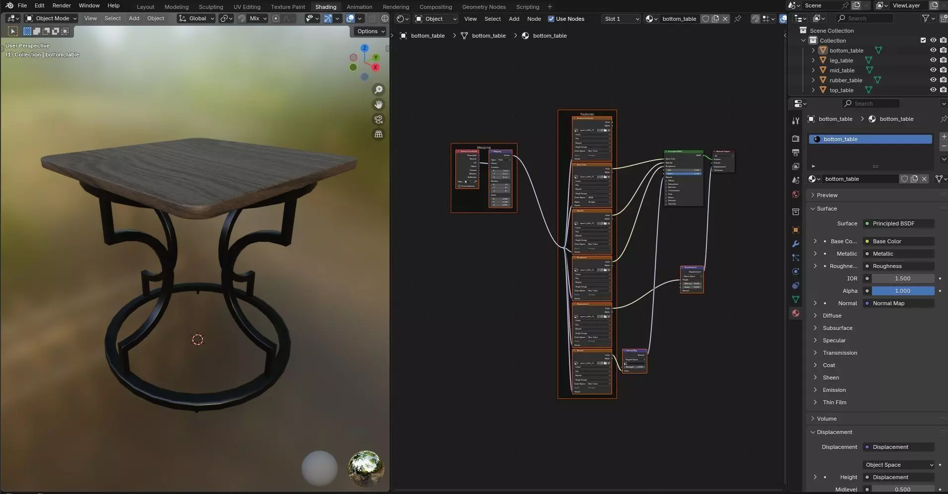 Square Table CG61 3D model_11