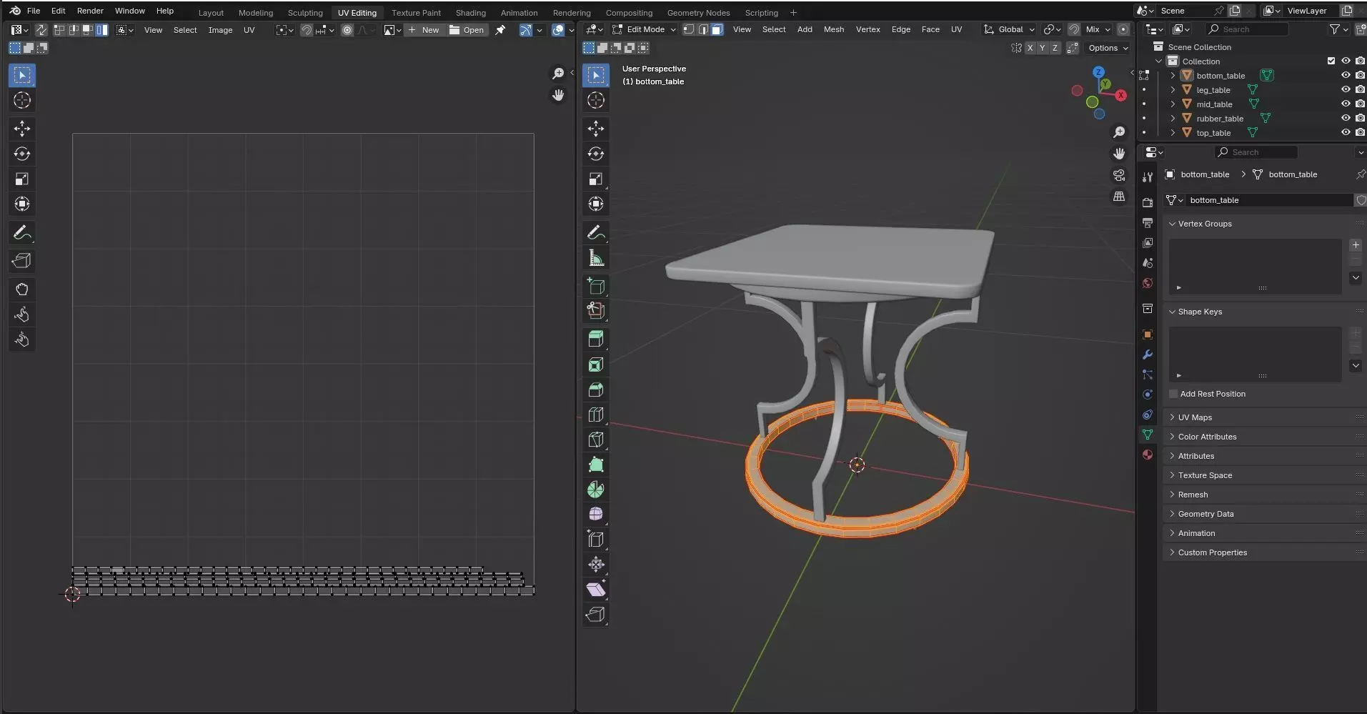 Square Table CG61 3D model_9