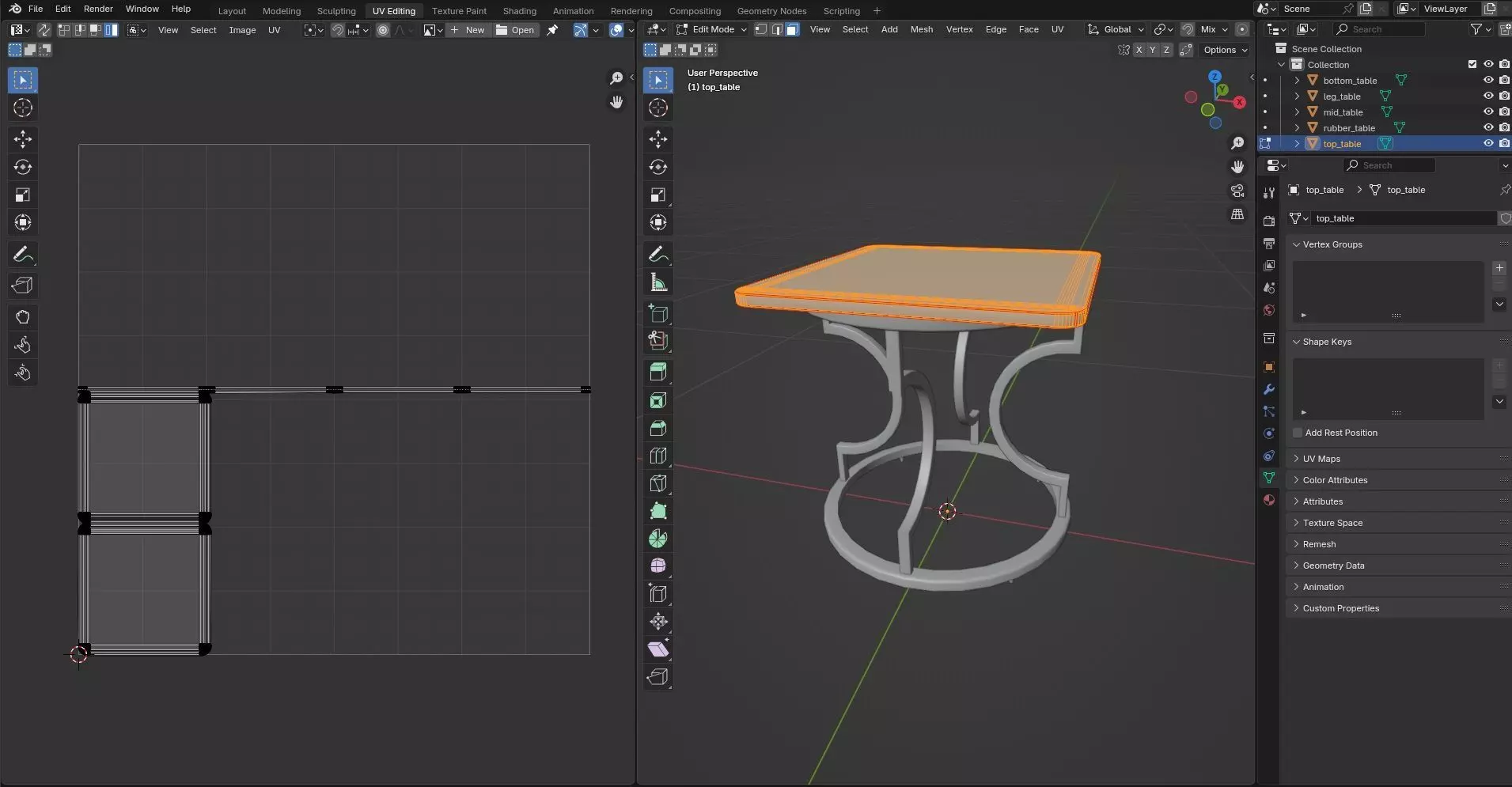 Square Table CG61 3D model_10