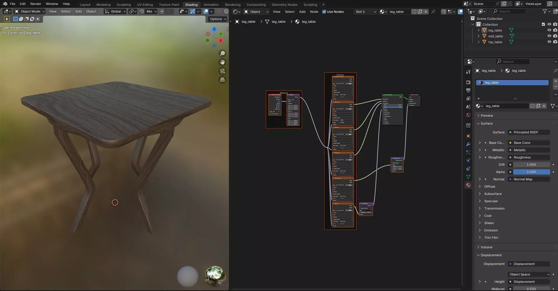 Square Table CG62 3D model_10