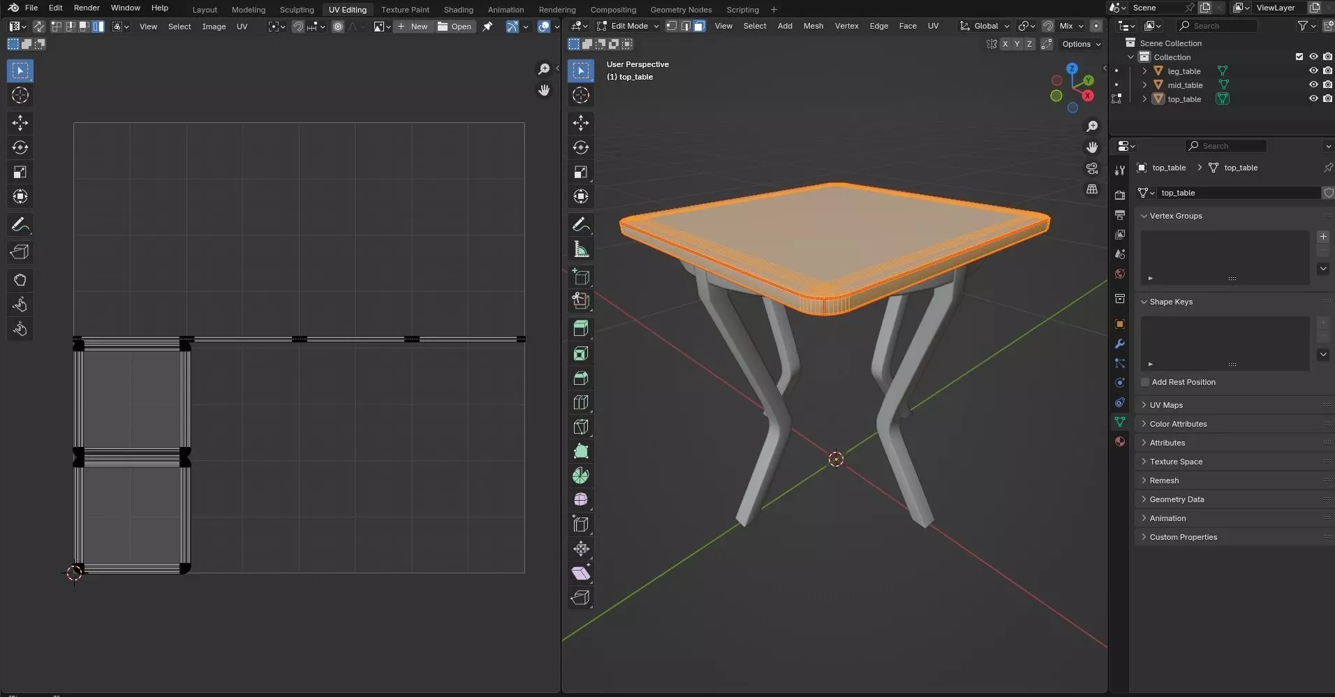 Square Table CG62 3D model_9
