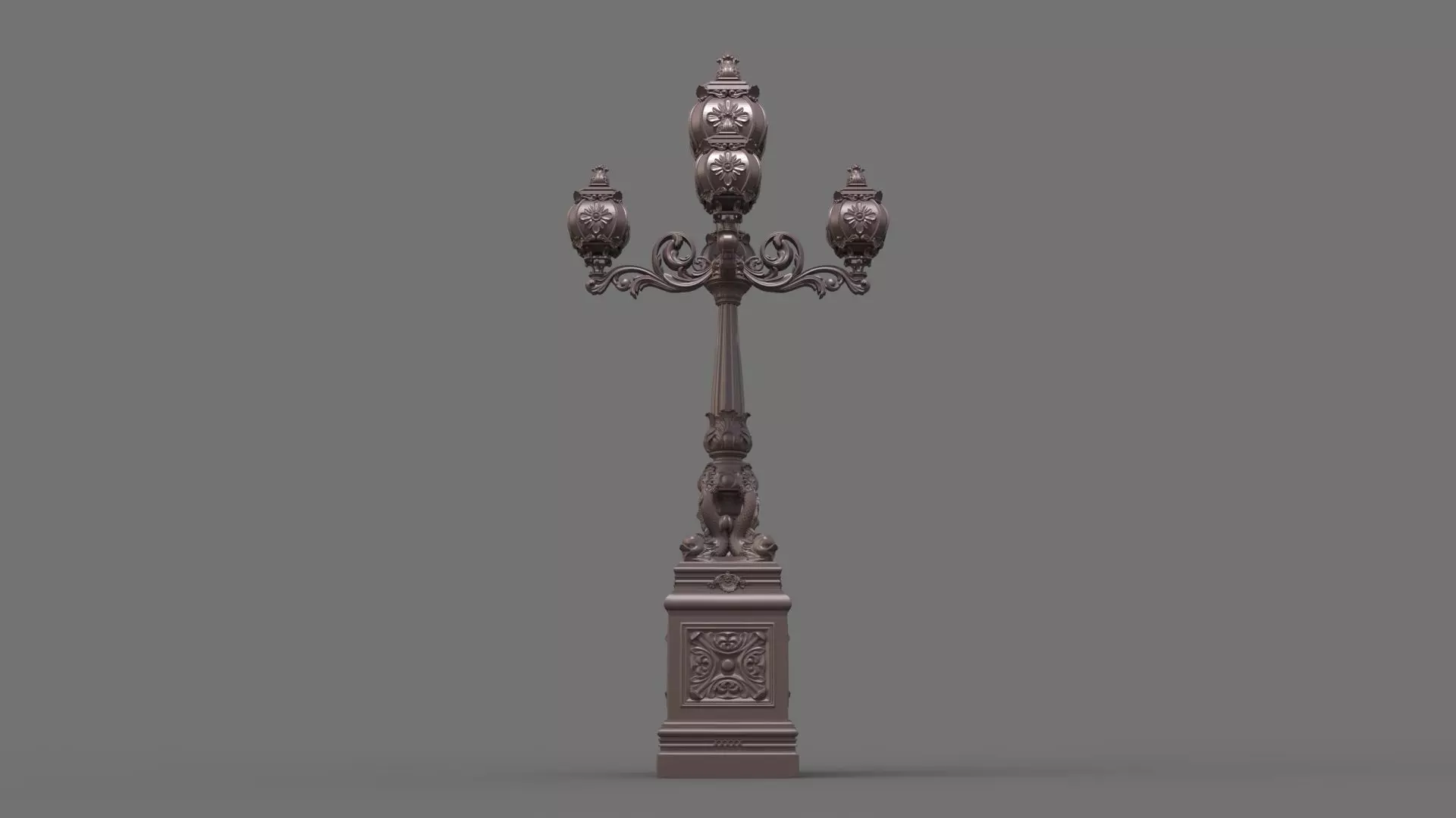 Victorian Ornate Lamp Post 3D model_6