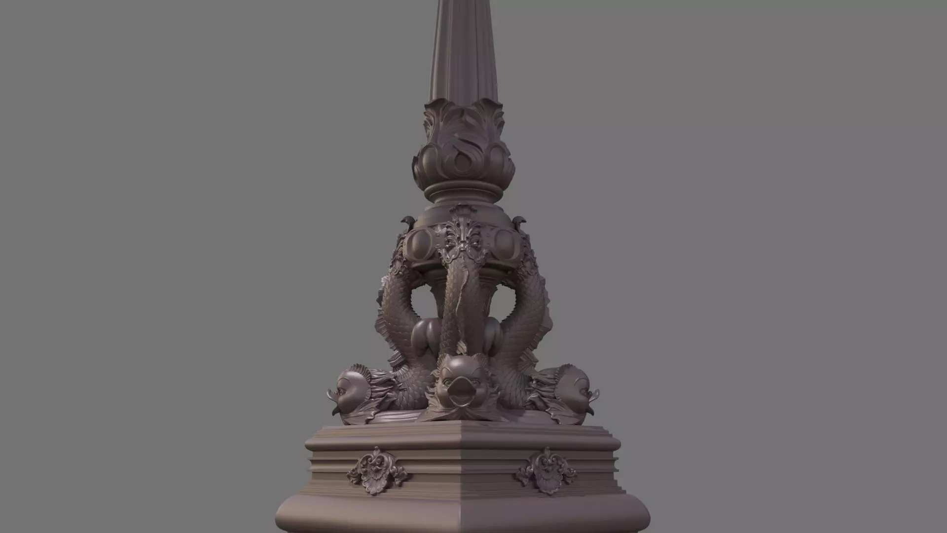 Victorian Ornate Lamp Post 3D model_8