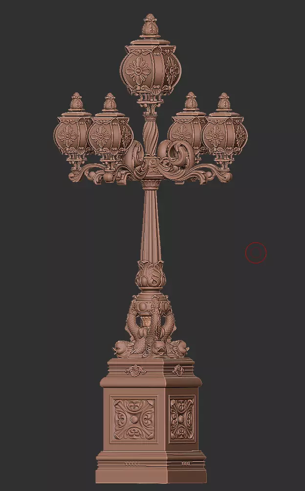 Victorian Ornate Lamp Post 3D model_11