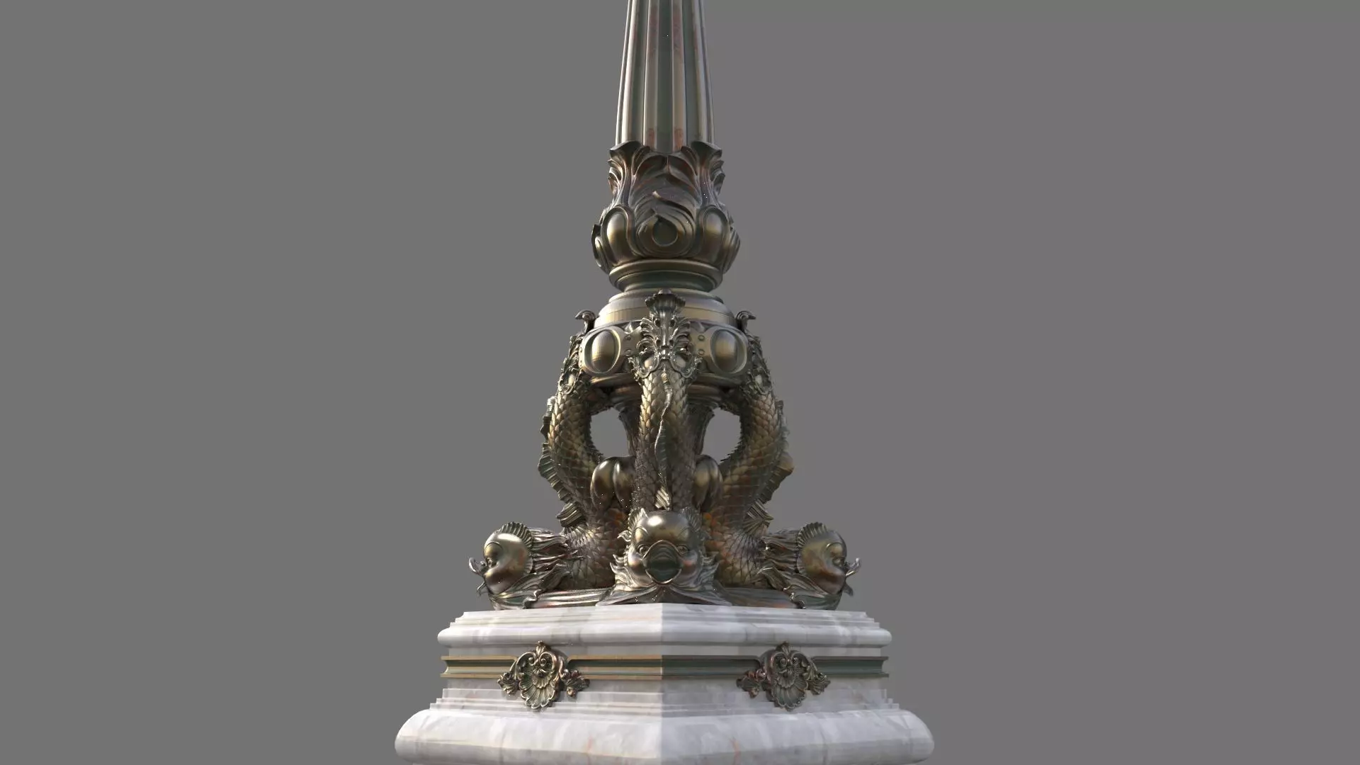 Victorian Ornate Lamp Post 3D model_4