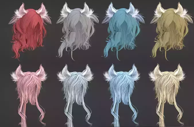 3D Ear Hair Tail 
