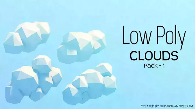 Low Poly Clouds - Pack 1 Free low-poly 3D model