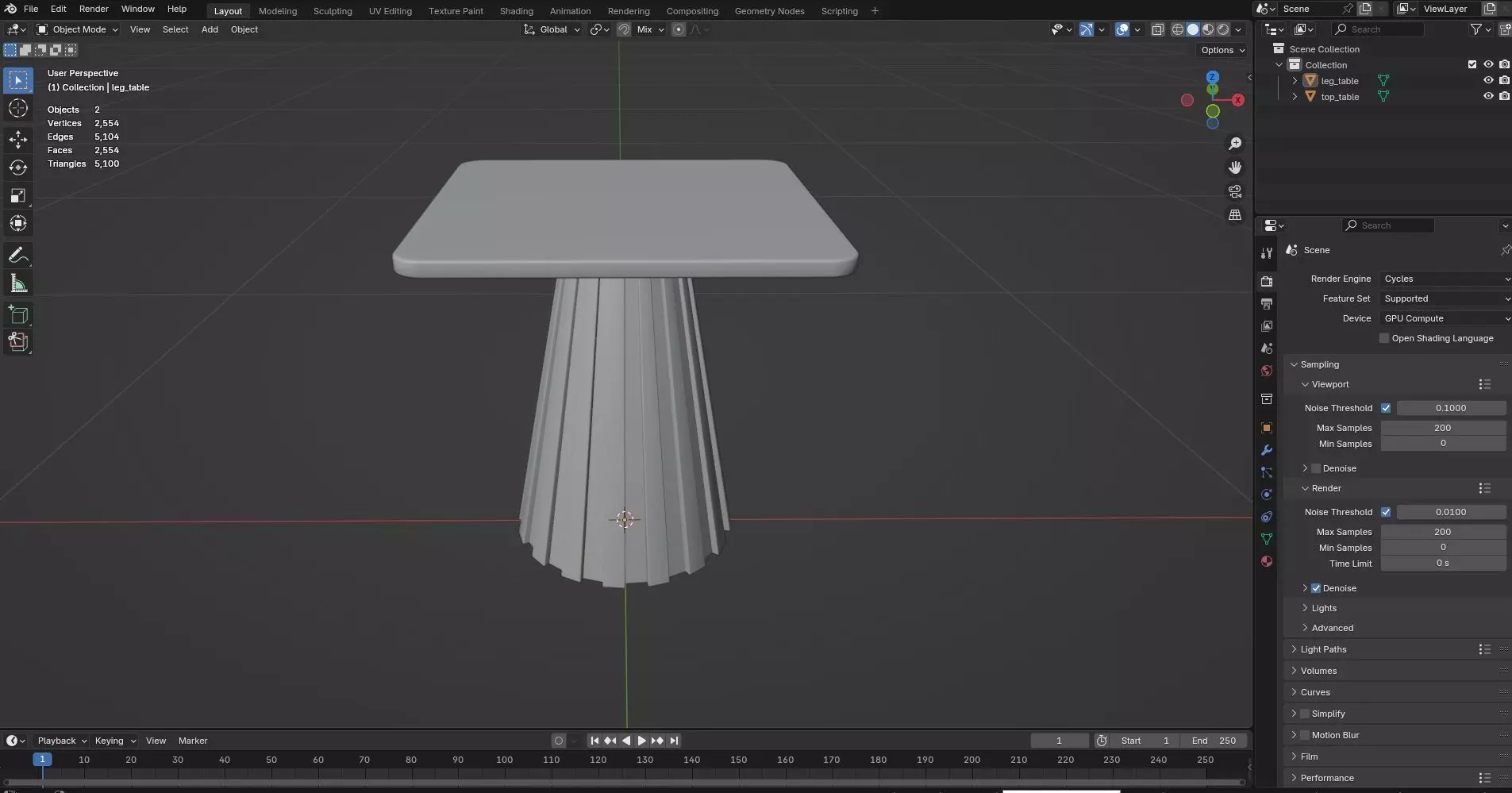 Square Table CG68 3D model_7