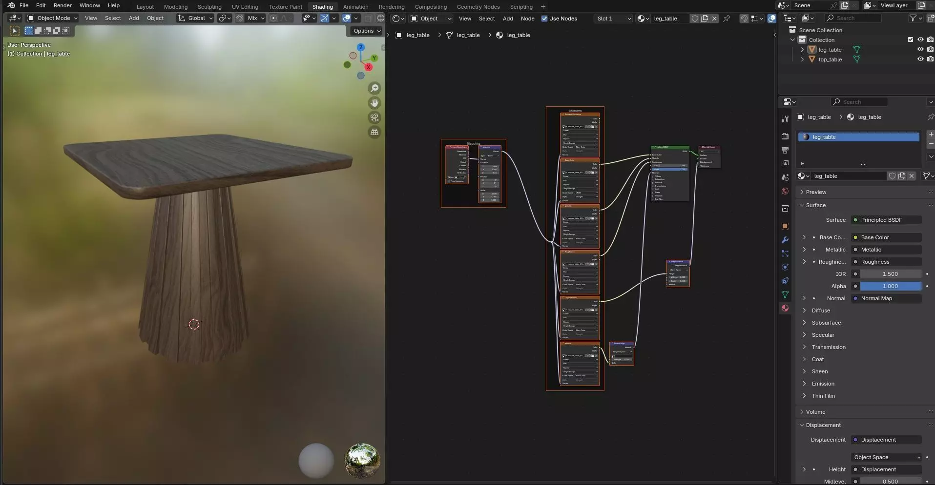 Square Table CG68 3D model_11