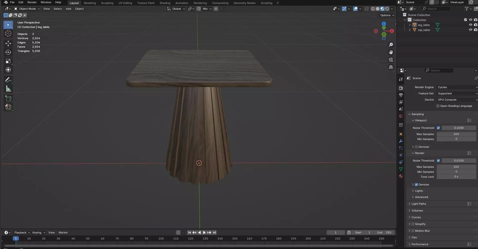 Square Table CG68 3D model_8