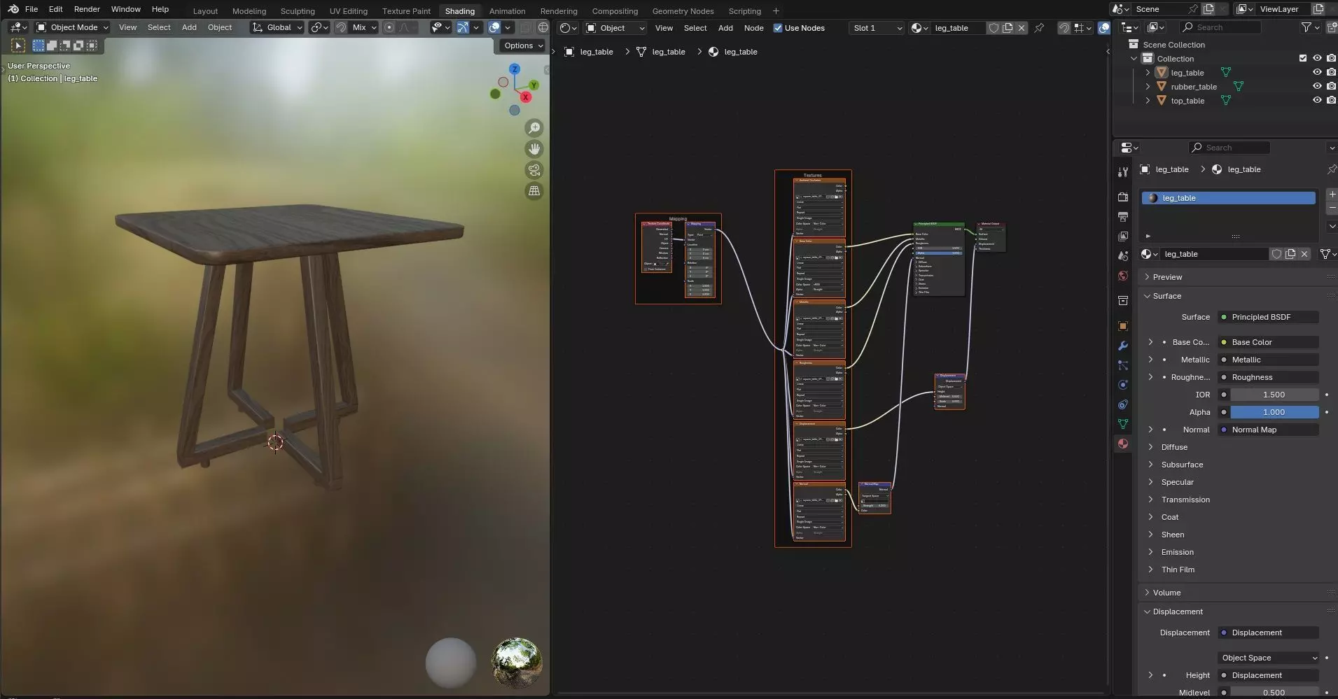 Square Table CG69 3D model_11
