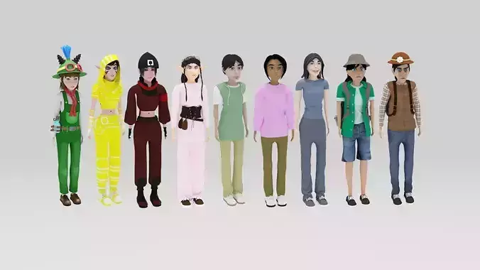 Character  Pack Women 02 Rigged 