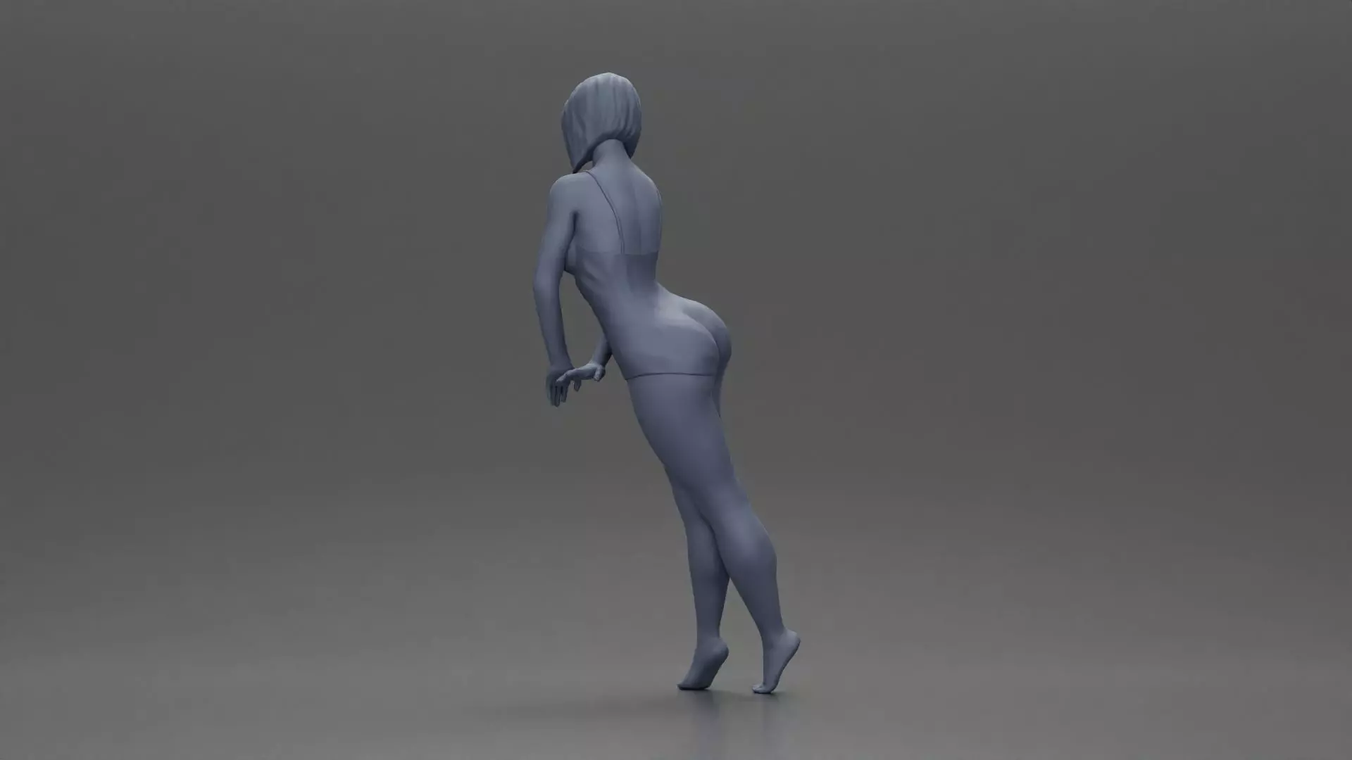 woman in a turquoise swimsuit striking a pose 3D print model_9