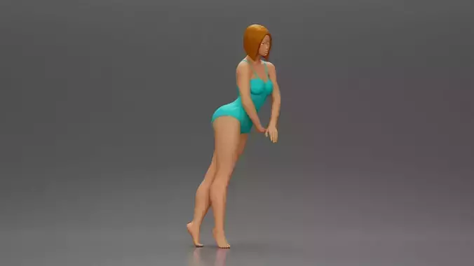 woman in a turquoise swimsuit striking a pose 3D print model woman in a turquoise swimsuit striking a pose 3D print model