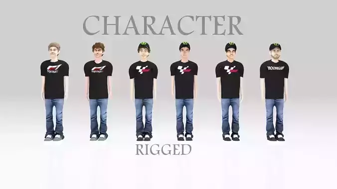 Character racer people pack  man 03 Rigged 