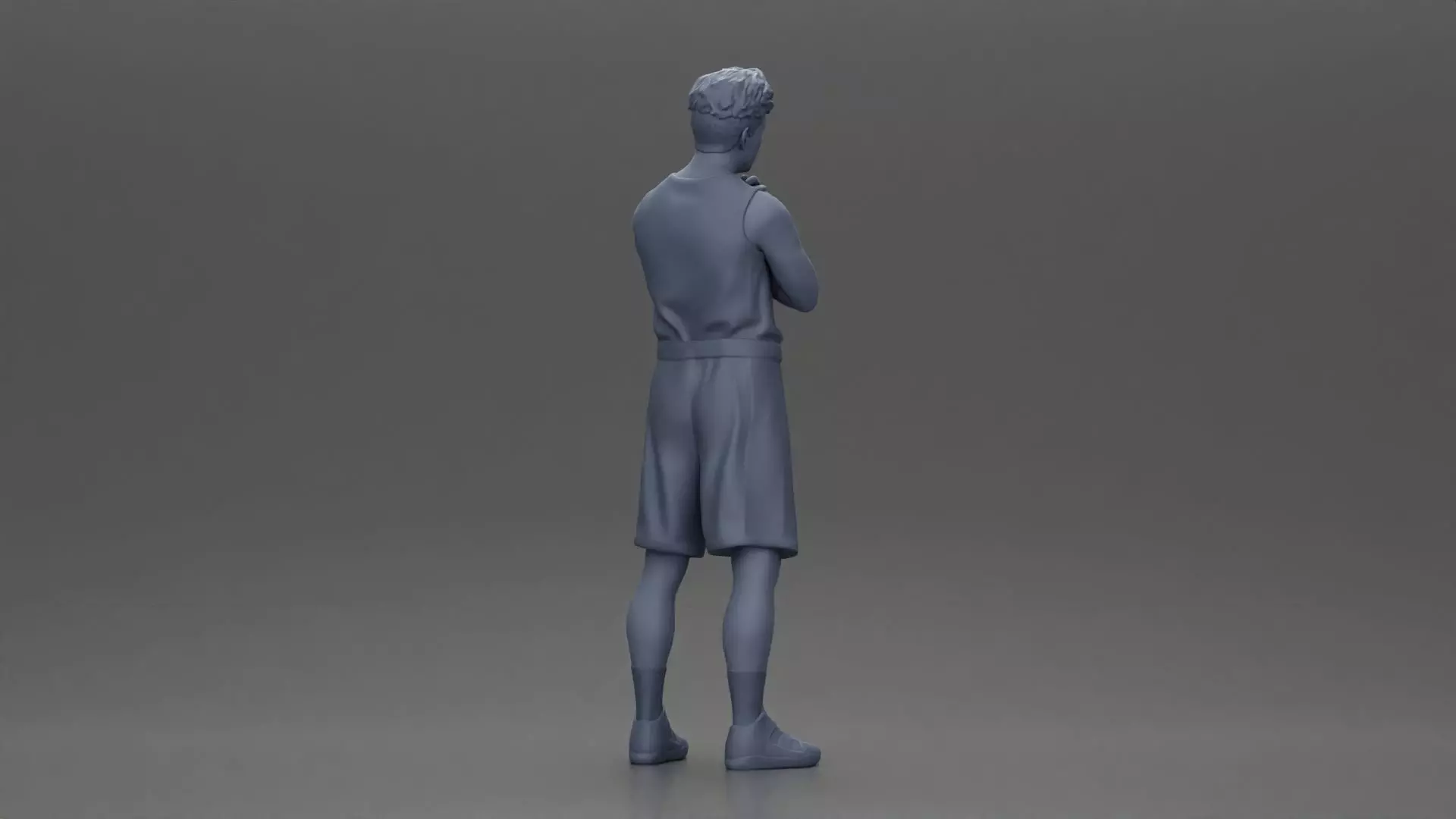 man stands in athletic gear pondering ideas with steady focus 3D print model_8
