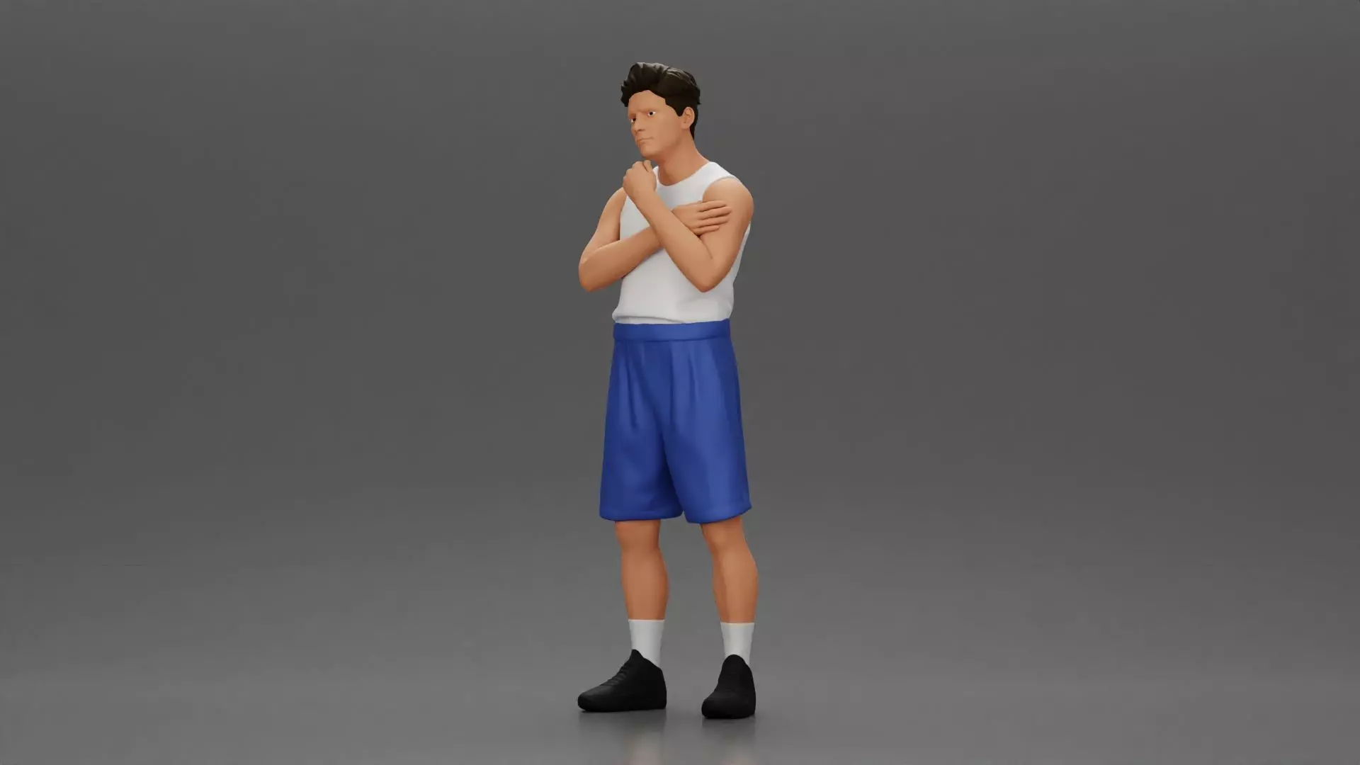 man stands in athletic gear pondering ideas with steady focus 3D print model_5