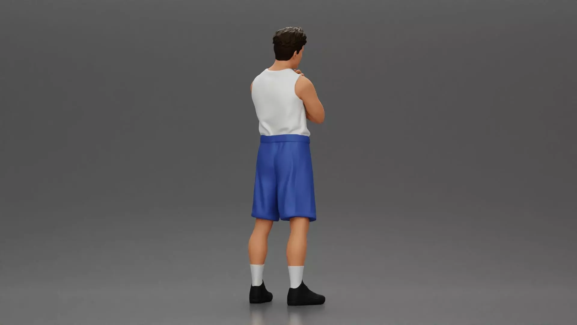 man stands in athletic gear pondering ideas with steady focus 3D print model_2