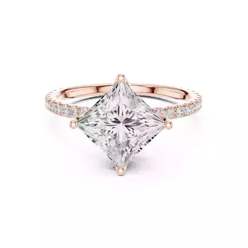 Princess Cut Diamond Engagement Wedding Ring 3DM STL Video