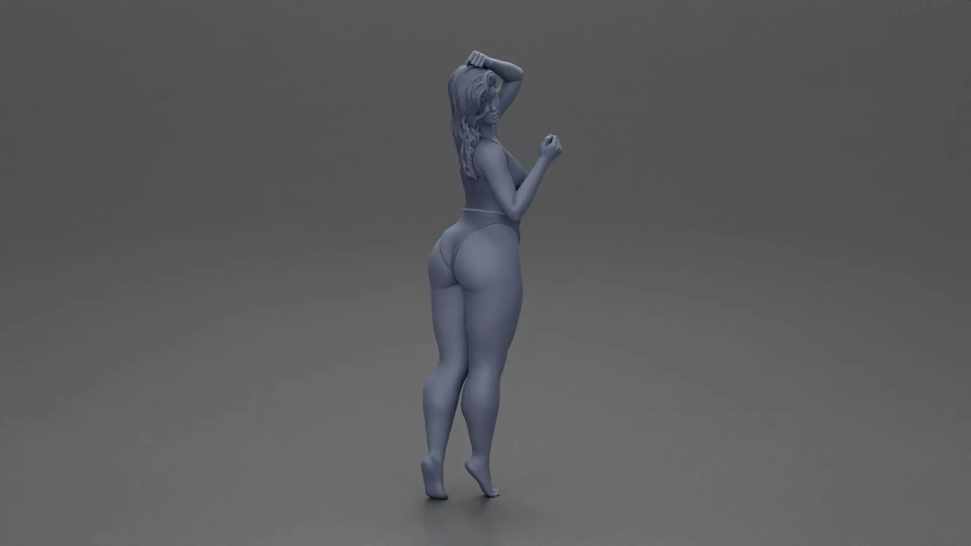 woman in a red swimsuit posing confidently 3D print model_7