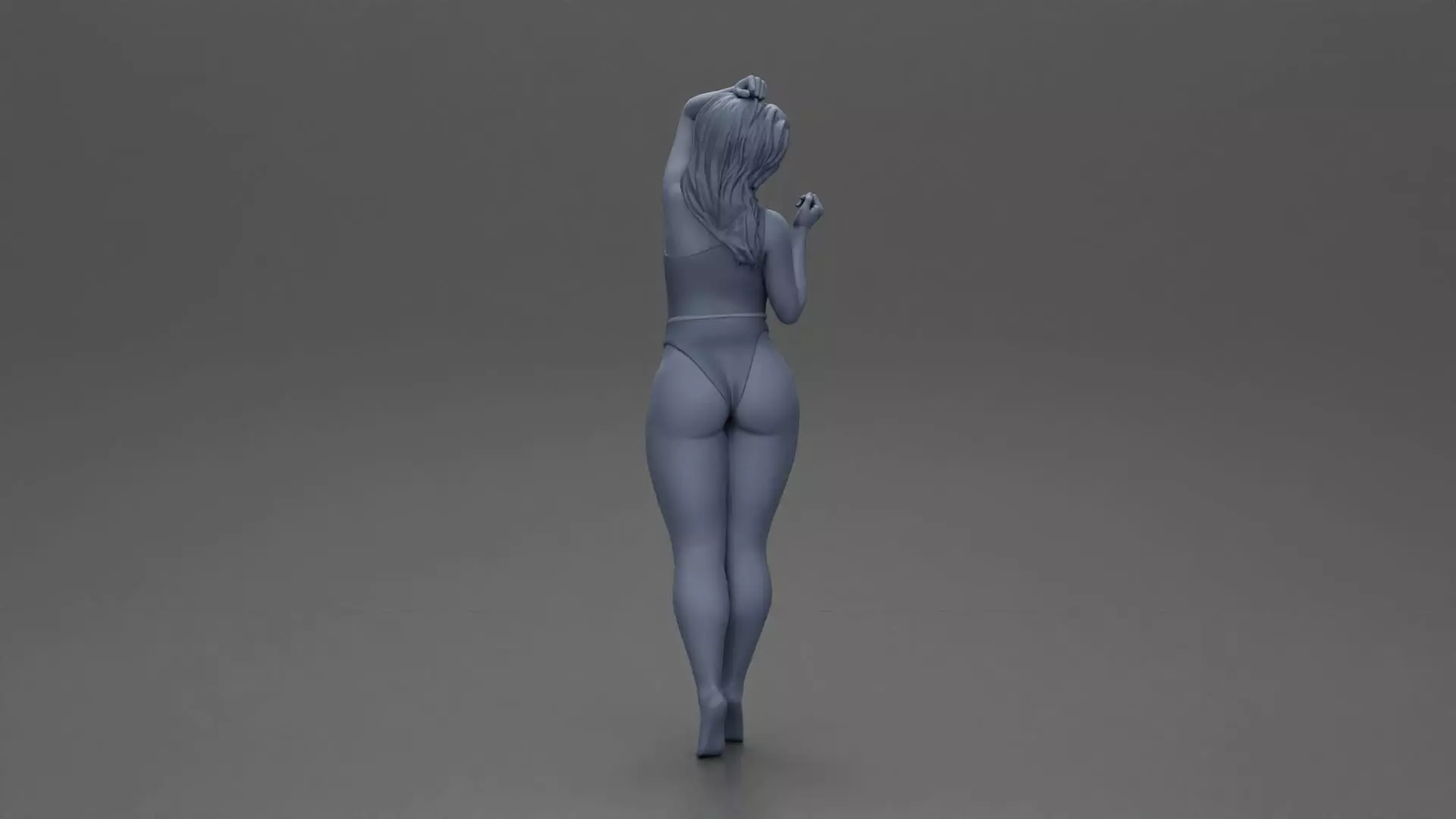 woman in a red swimsuit posing confidently 3D print model_8