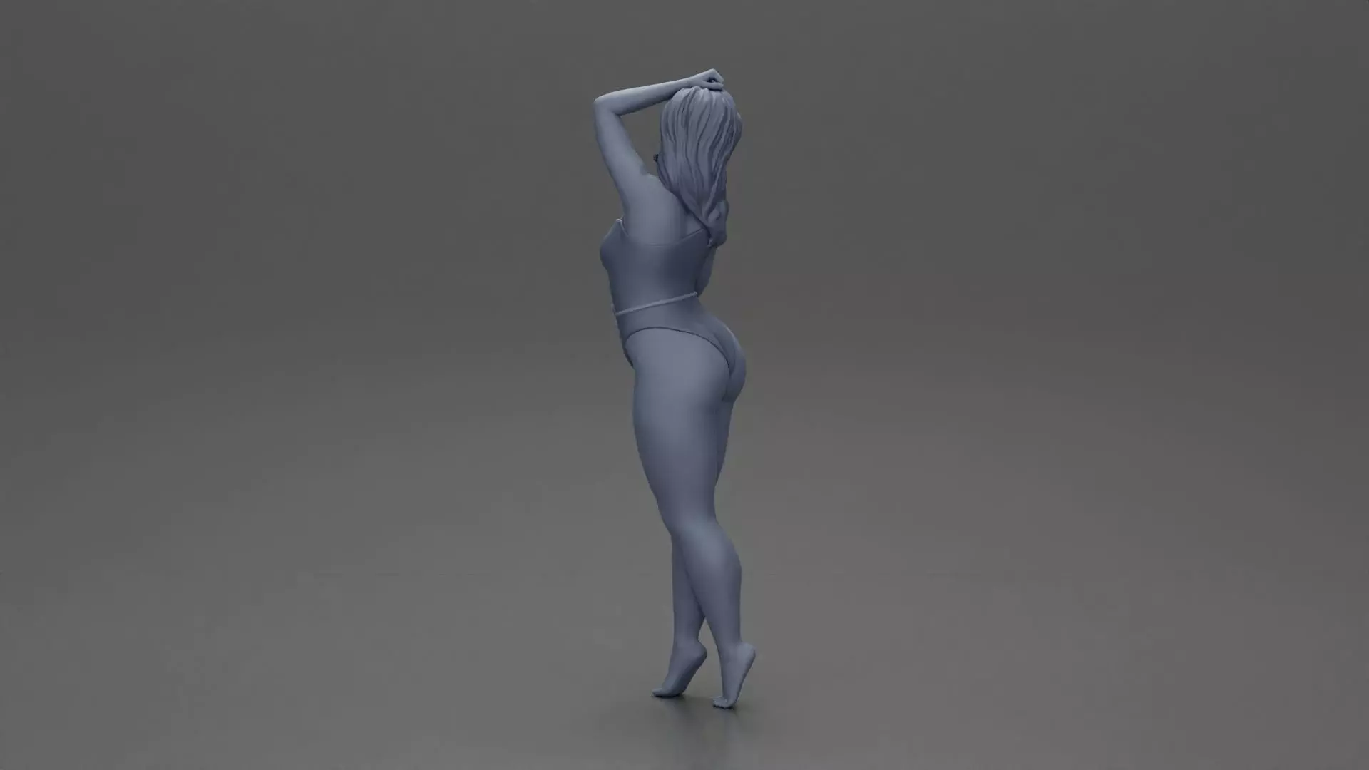 woman in a red swimsuit posing confidently 3D print model_9