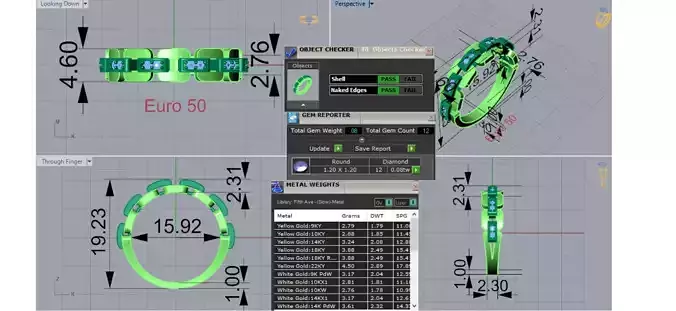 Diamond Jewelry Two-tone stl 3dm Ring Model jr00224