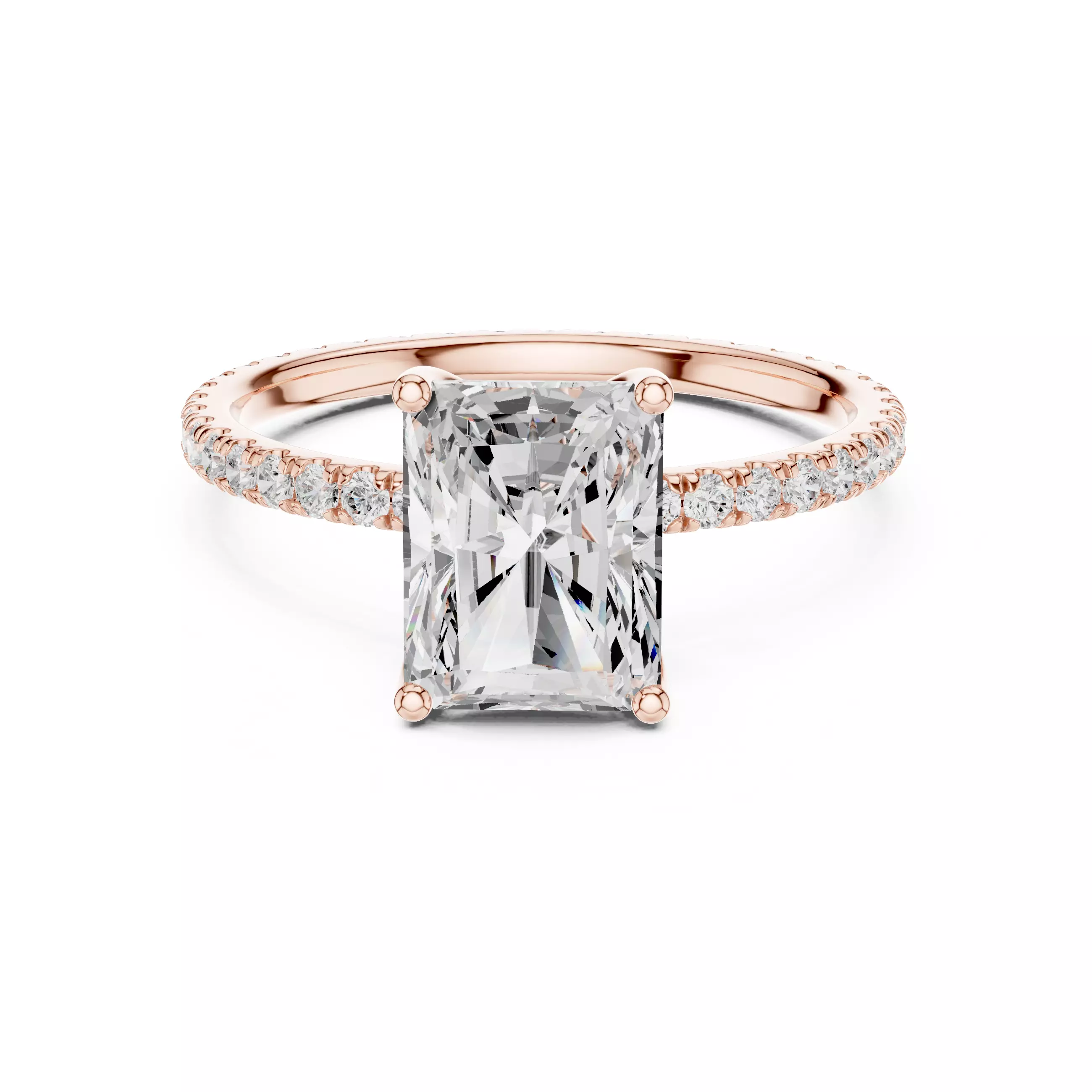 Radiant Cut Diamond Engagement Wedding Ring 3DM STL Video 3D print model