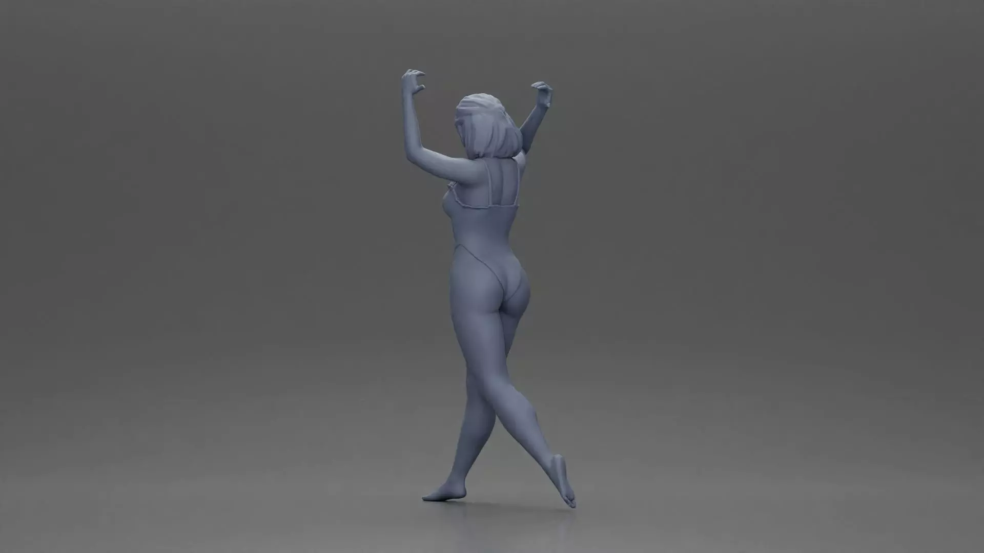 woman in swimsuit carrying a red surfboard on her shoulders 3D print model_21