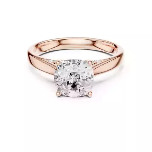2CT Cushion Cut Diamond Engagement Wedding Ring 3DM STL Video 3D print model