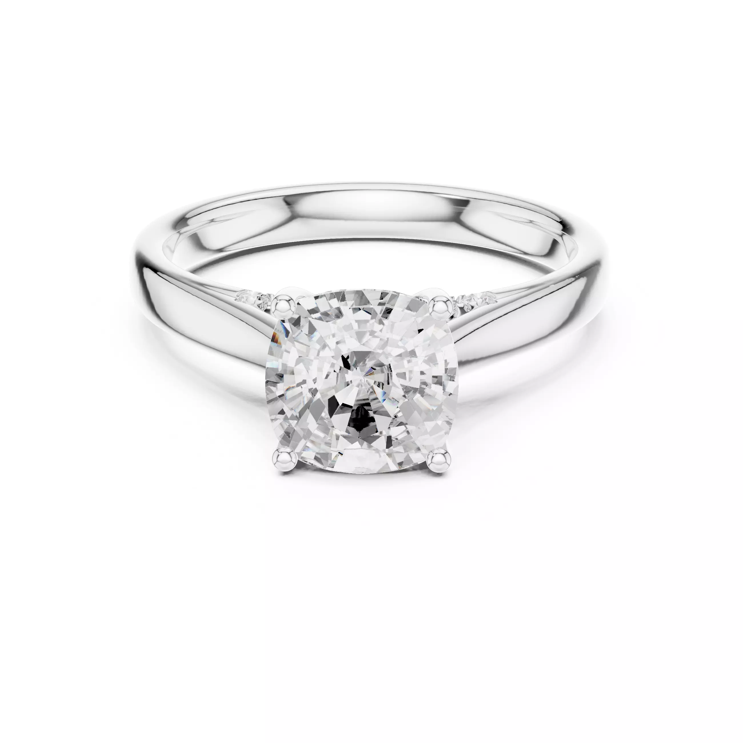 2CT Cushion Cut Diamond Engagement Wedding Ring 3DM STL Video 3D print model_2