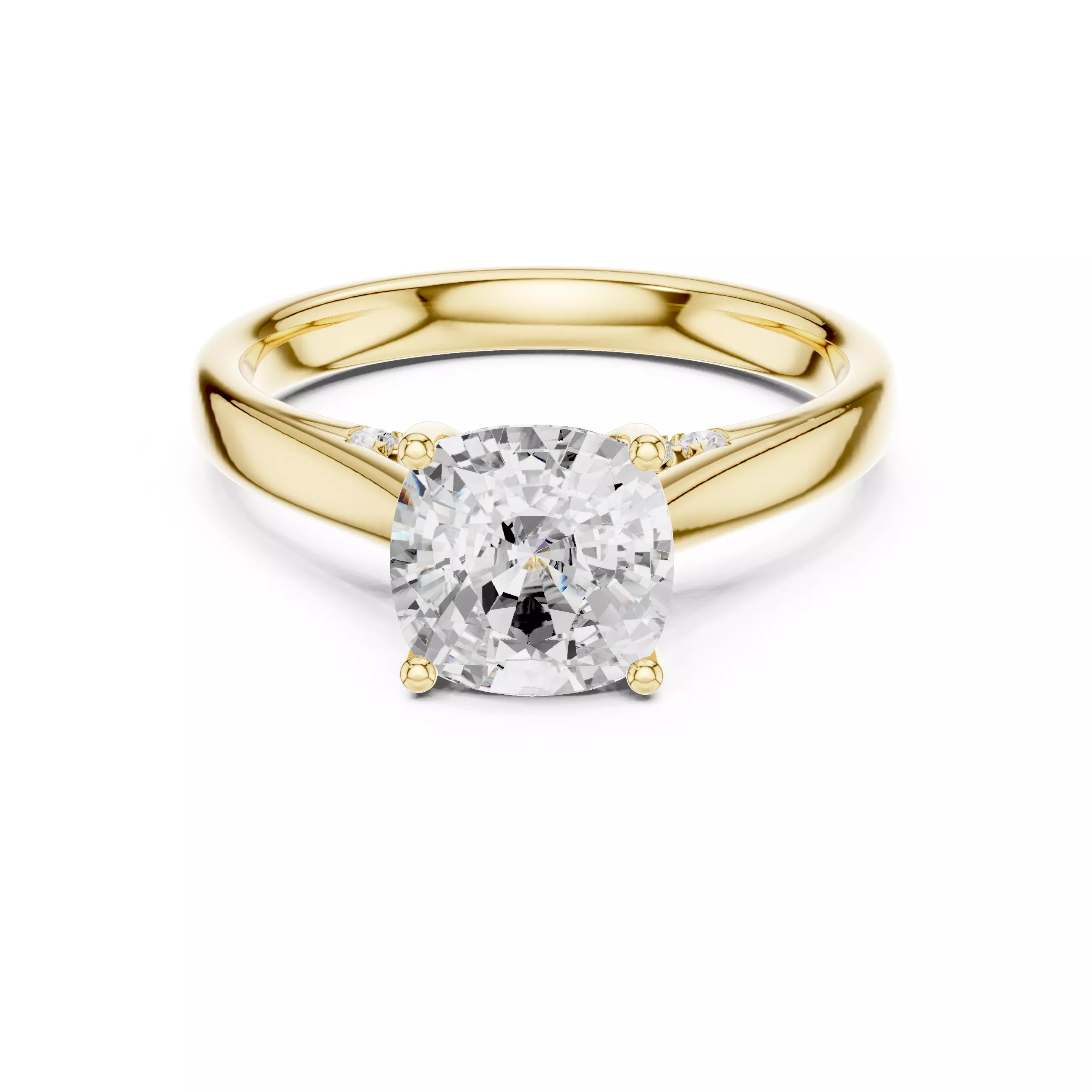 2CT Cushion Cut Diamond Engagement Wedding Ring 3DM STL Video 3D print model_1