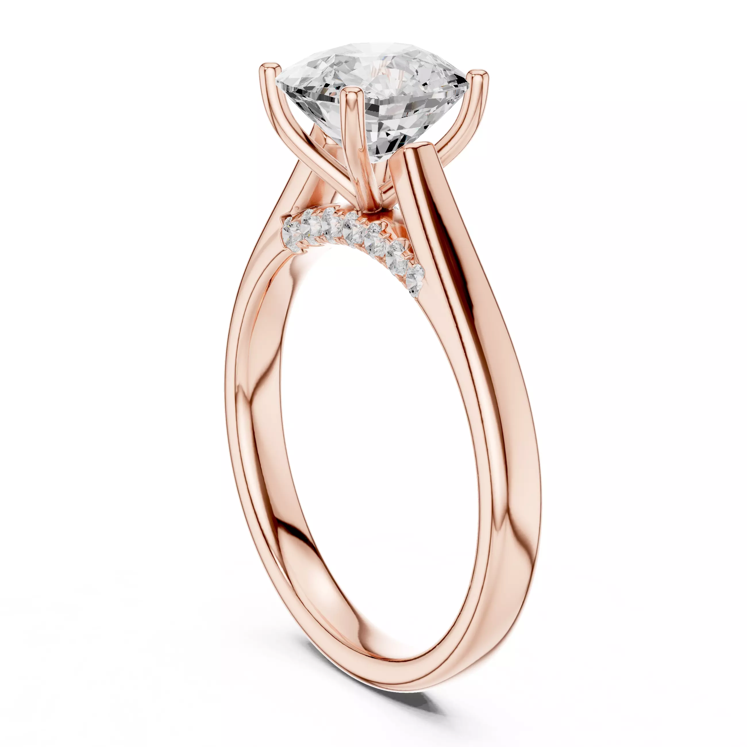 2CT Cushion Cut Diamond Engagement Wedding Ring 3DM STL Video 3D print model_3