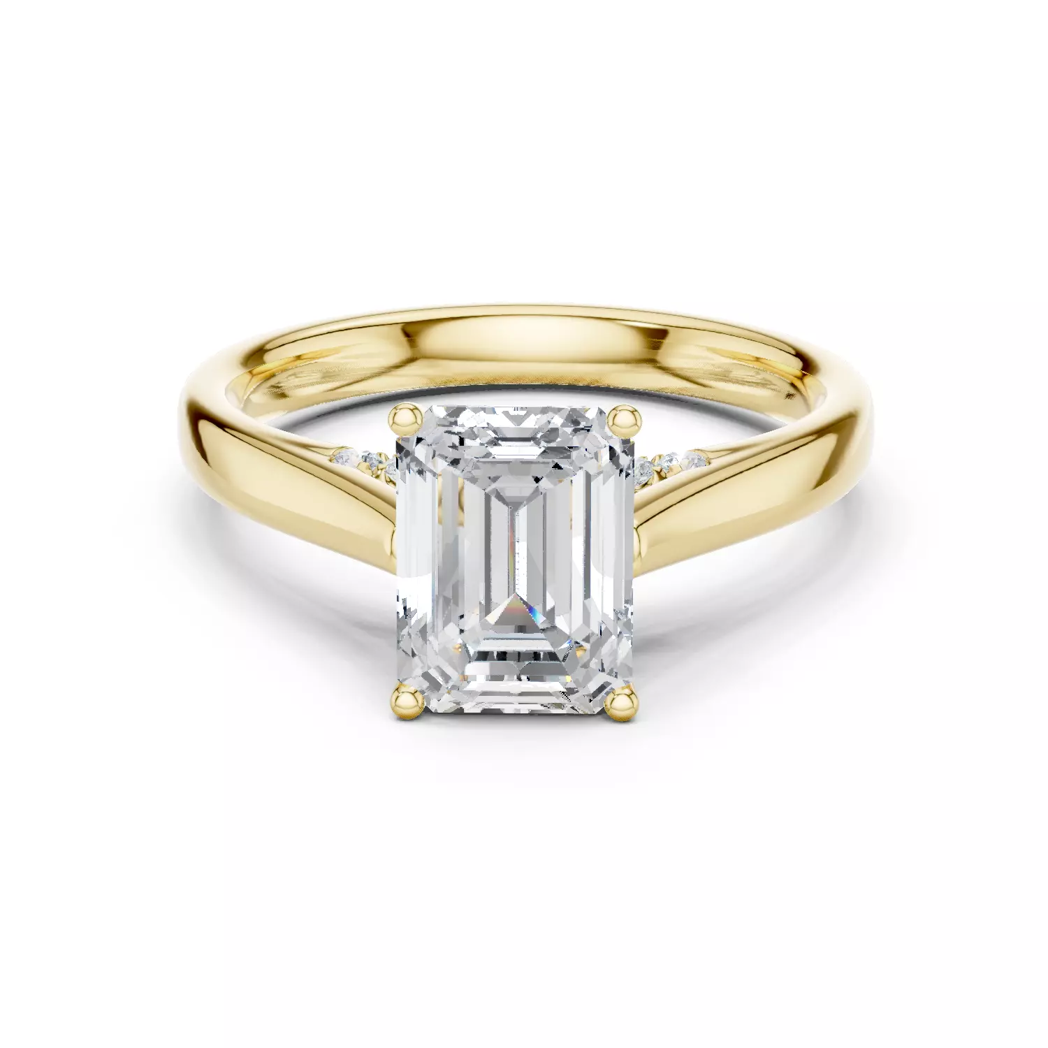 Emerald Cut Hidden Diamond Engagement Ring 3DM STL Video 3D print model_13