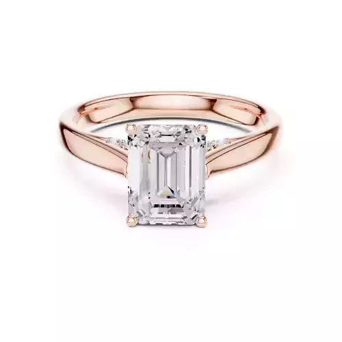 Emerald Cut Hidden Diamond Engagement Ring 3DM STL Video