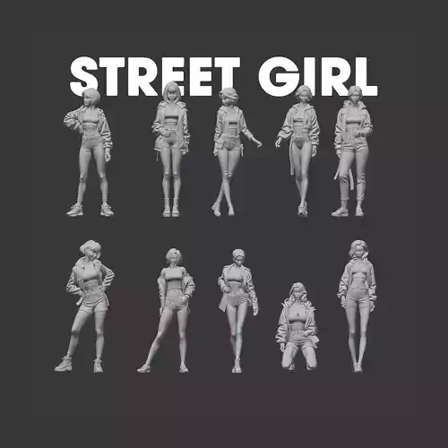 Street style figure set for diorama pack 2
