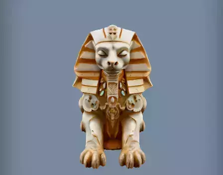 Egyptian Sphinx Lion Statue Ancient Guardian 3D Model Sculpture
